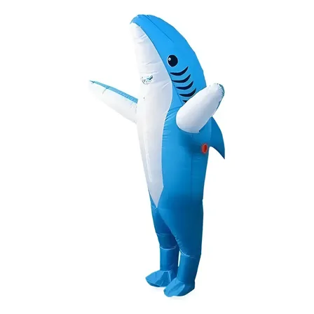Disfraz Tiburon Inflable Adulto Halloween Fiesta 160-190cm Azul 160-190cm