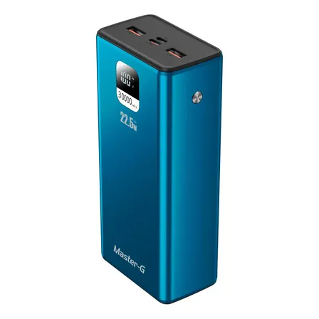 Batería Externa Power Bank 30000 Mah 22.5w Pd Master-g Azul